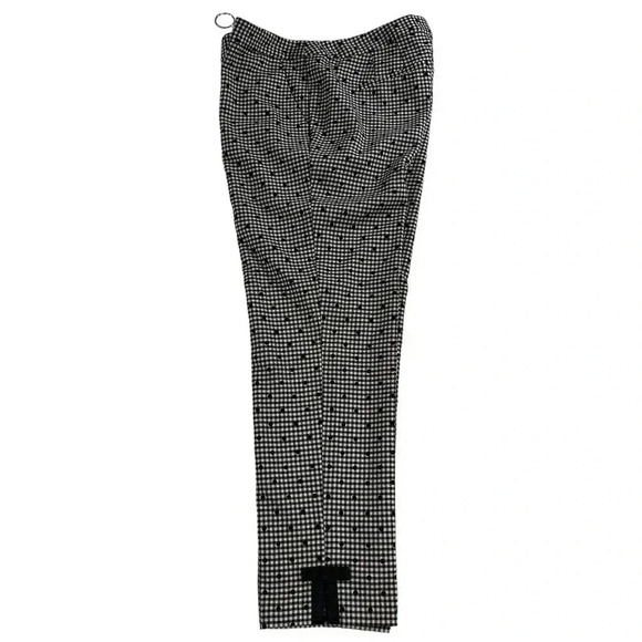 Talbots Women 8 Gingham Plaid Black White Polka Dot Wool Blend Ribbon Detail Car - Picture 6 of 16